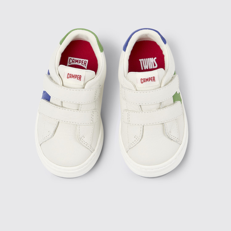 Overhead view of Twins White Leather Sneaker