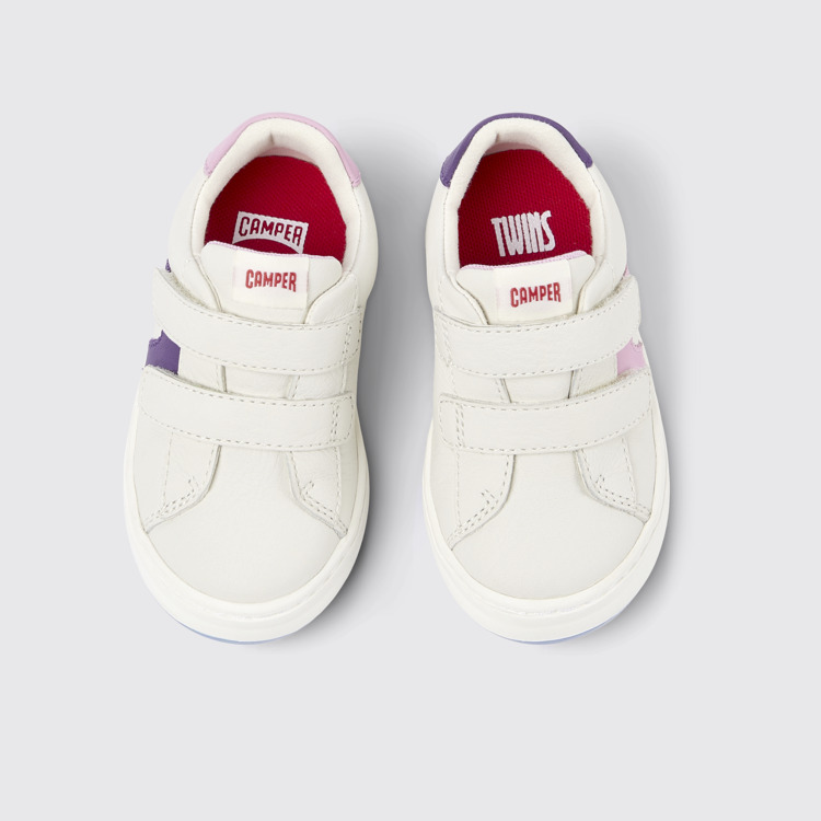 Overhead view of Twins White Leather Sneaker