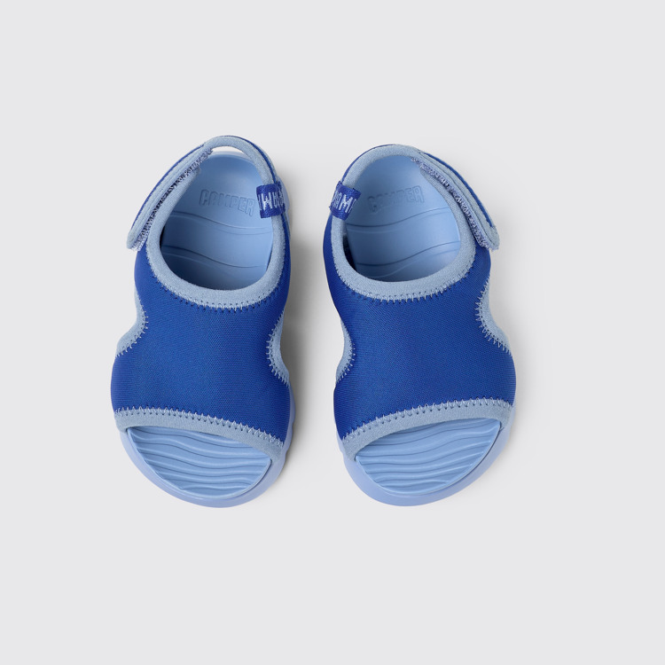 Overhead view of Oruga Blue Textile Sandal