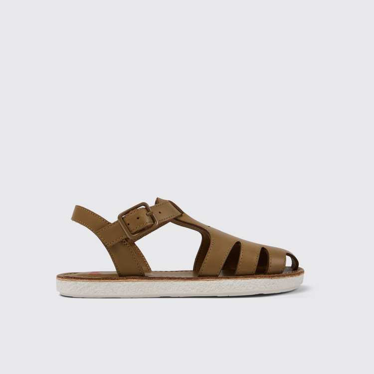 Side view of Miko Brown Leather Sandal