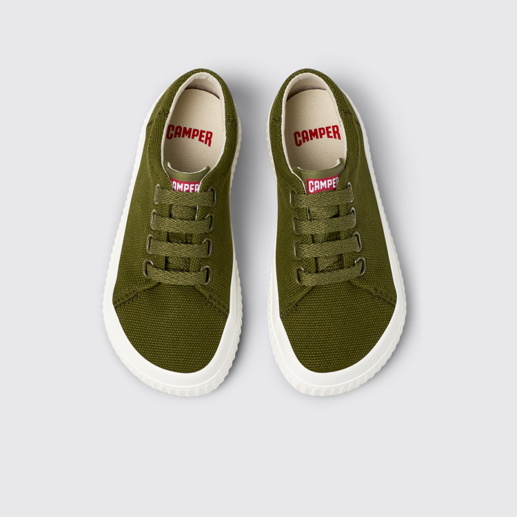 Overhead view of Peu Roda Green Textile Sneaker