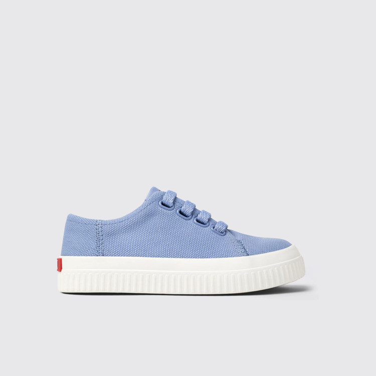 Side view of Peu Roda Blue Textile Sneaker