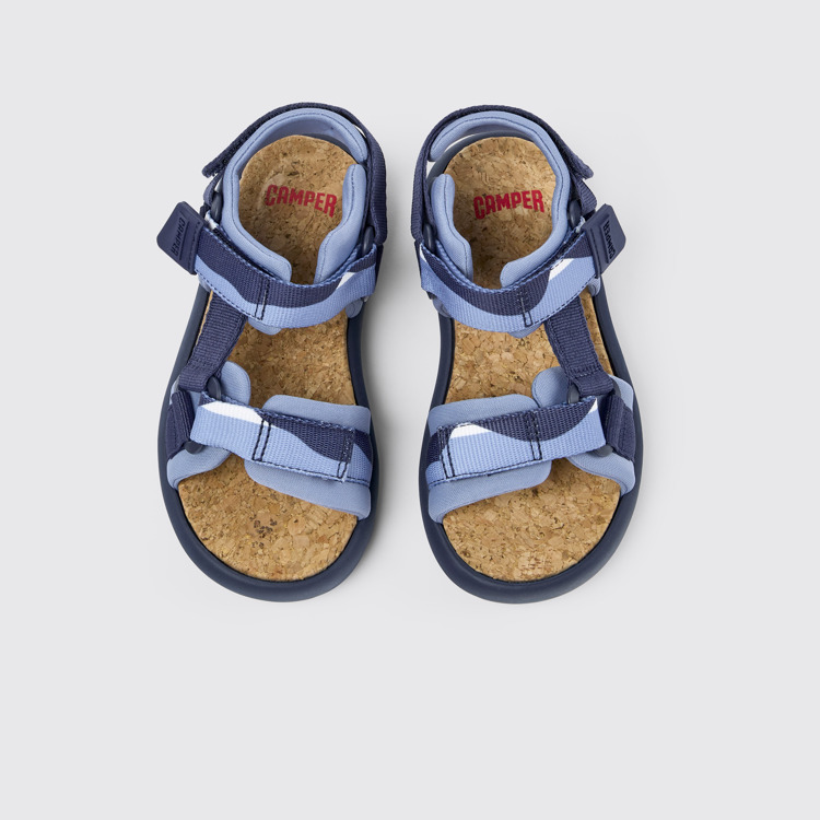 Overhead view of Pelotas Flota Blue Textile Sandal