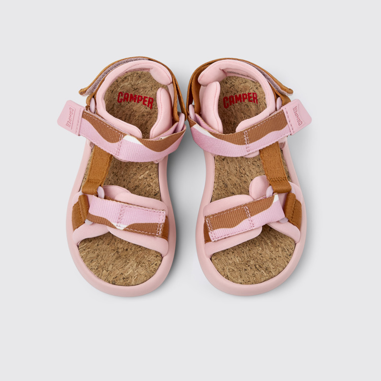 Overhead view of Pelotas Flota Multicolor Recycled PET Sandal for Kids.