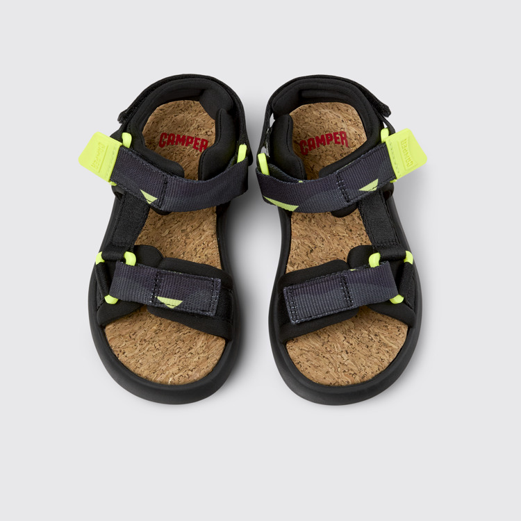 Overhead view of Pelotas Flota Multicolor Recycled PET Sandals for Kids.