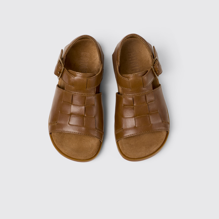 Overhead view of Brutus Sandal Brown Leather Sandal