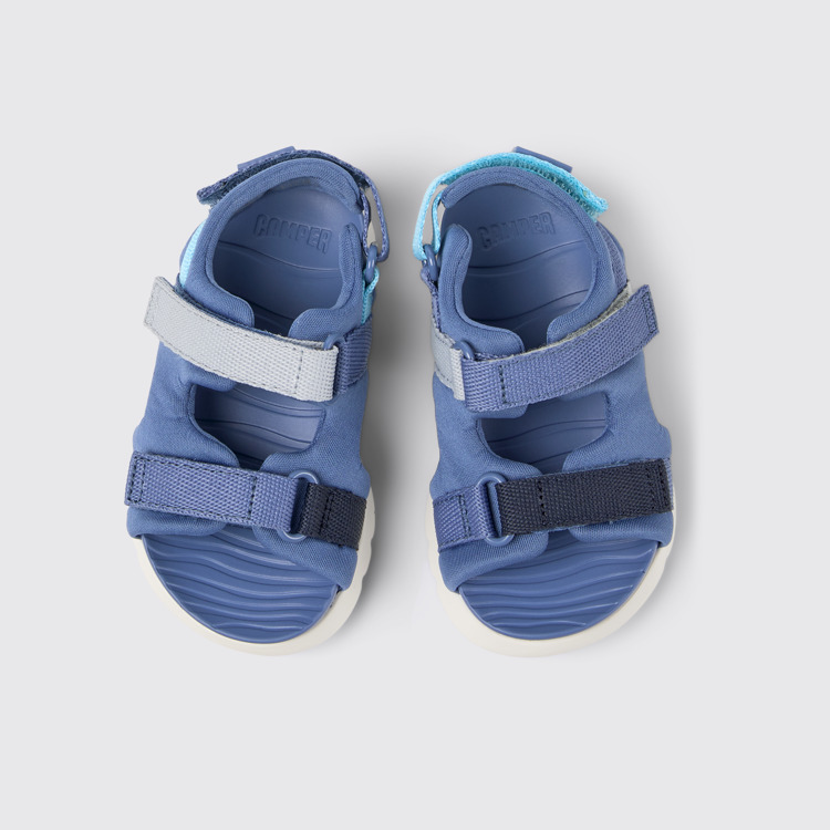 Overhead view of Twins Multicolor Textile Sandals for Kids.