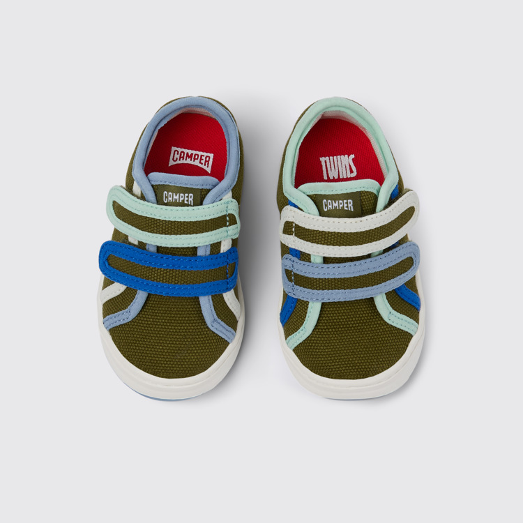 Overhead view of Twins Green Textile Sneaker