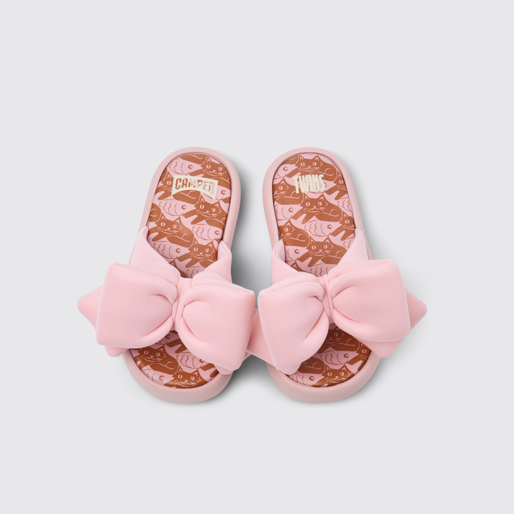 Overhead view of Pelotas Flota Pink Recycled PET Kids' Sandals.