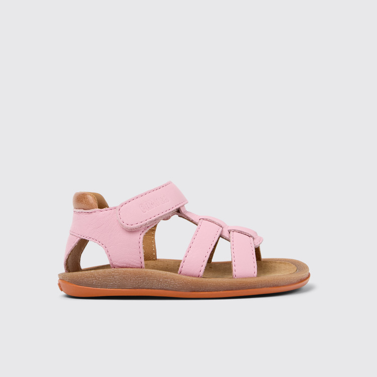 Side view of Bicho Multicolor Leather Sandals for Kids.