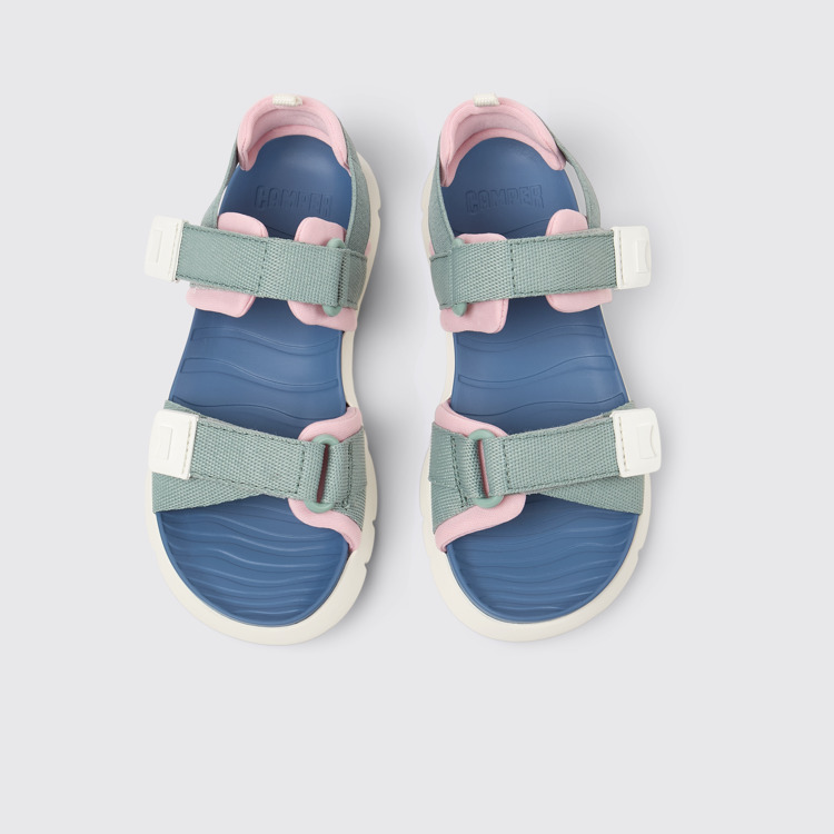 Overhead view of Oruga Multicolor Textile Kids' Sandal.