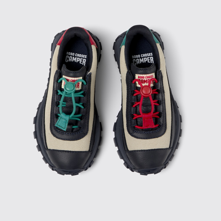 Bobo Choses x Camper Sneaker infantil de teixit i pell multicolor.