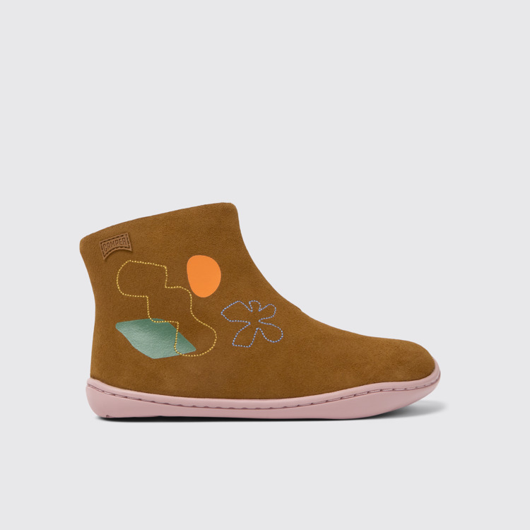 Side view of Twins Multicolored nubuck boots