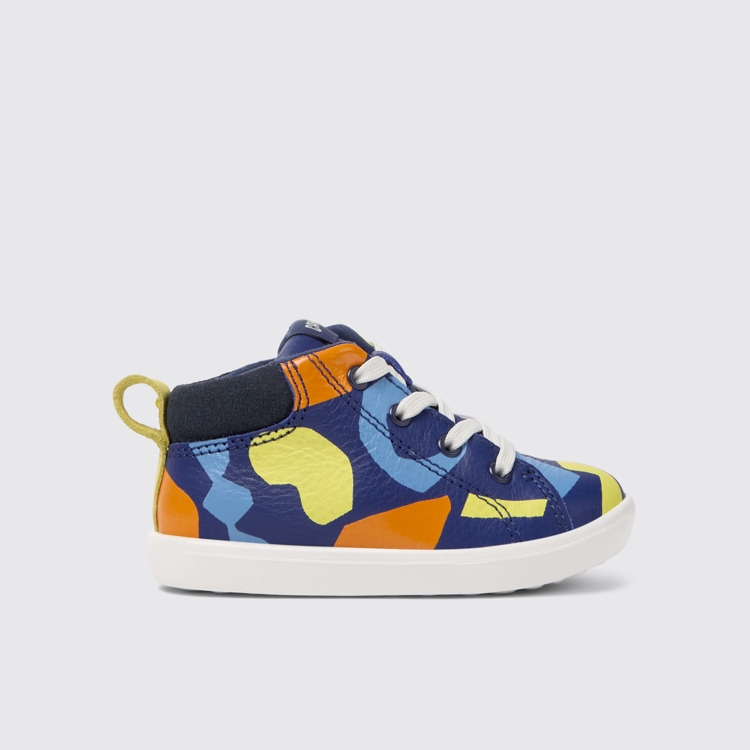 Side view of Twins Multi-colored leather sneakers