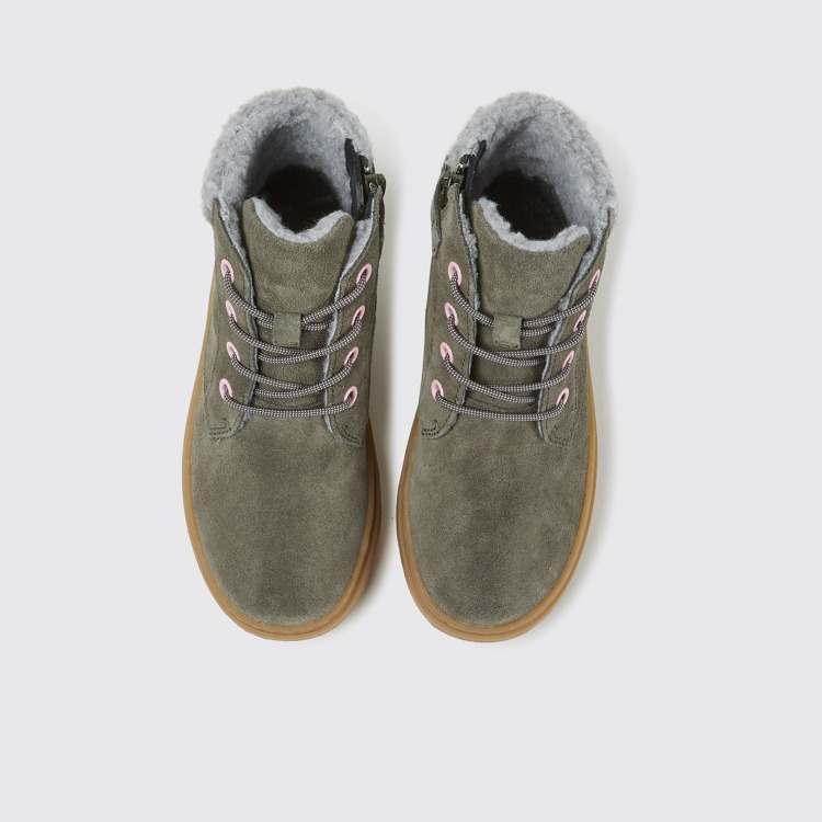 Overhead view of Kiddo Dark green ankle boots