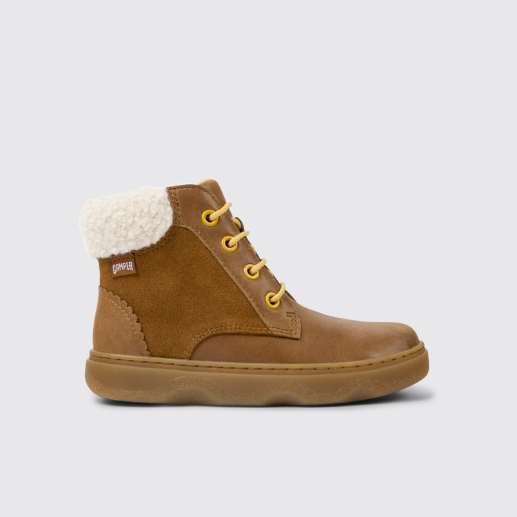 Side view of Kiddo Brown leather boots