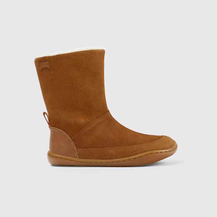 Peu Bottes marron en nubuck et cuir