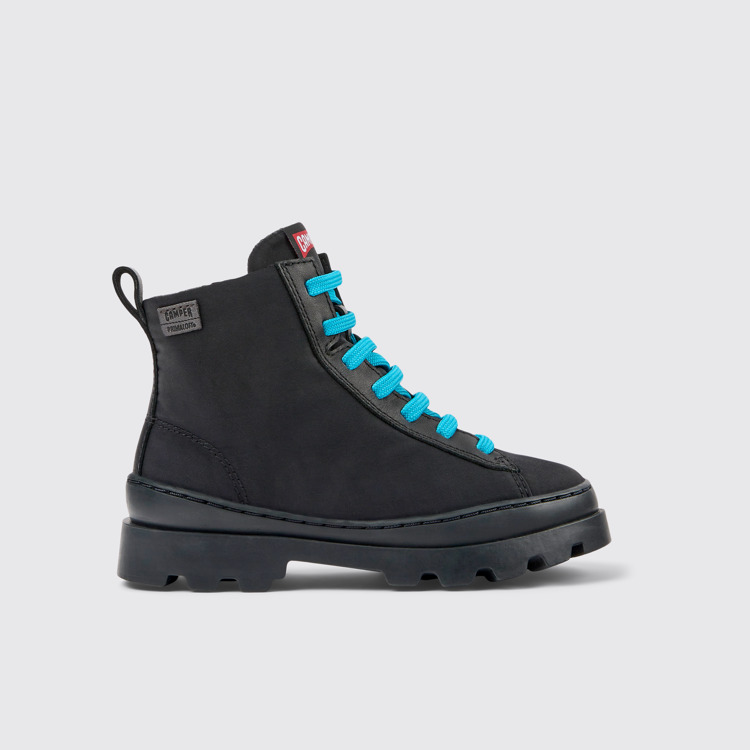 Brutus Bottines noires en tissu et cuir pour enfant