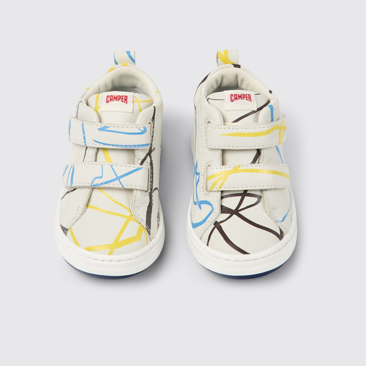 Overhead view of Twins Multicolored leather sneakers for kids