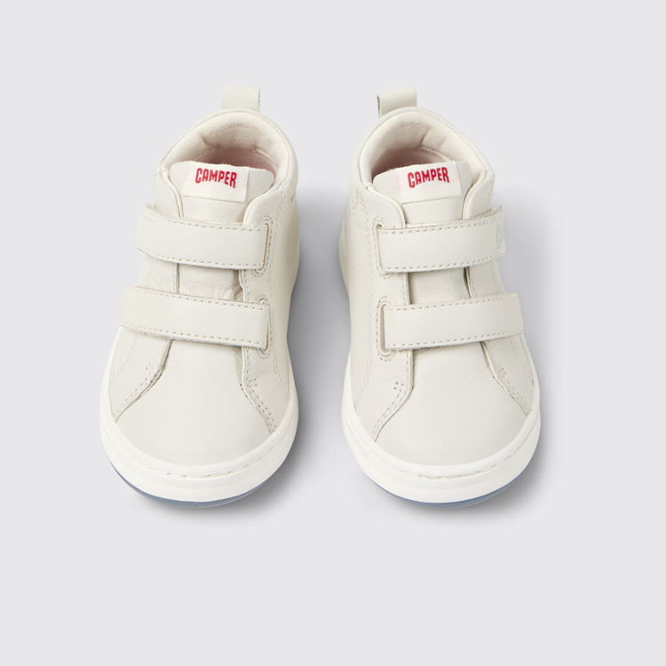 Twins Sneaker bianca e nera in pelle per bambini