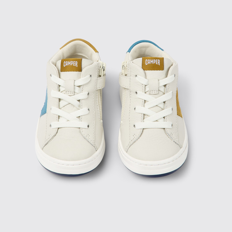 Overhead view of Twins White leather sneakers for kids