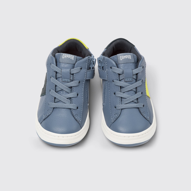 Overhead view of Twins Gray leather sneakers for kids