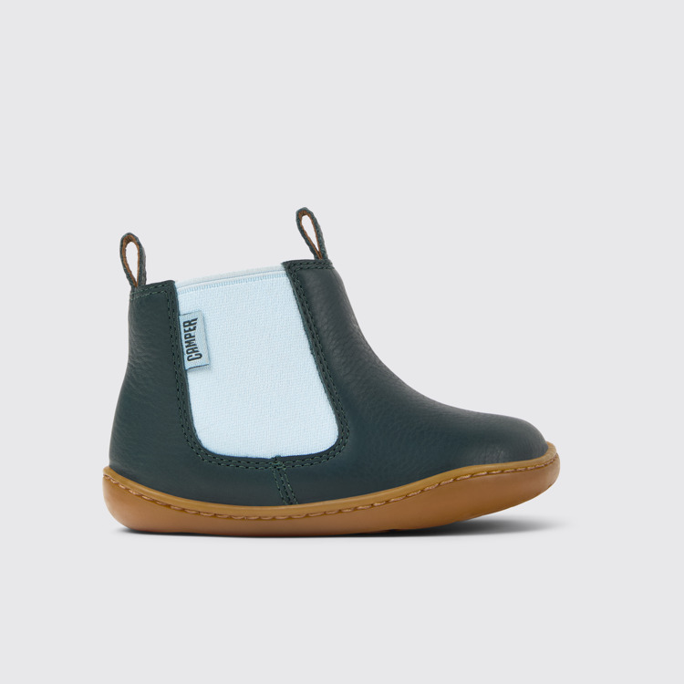 Peu Bottes en cuir vert pour enfant