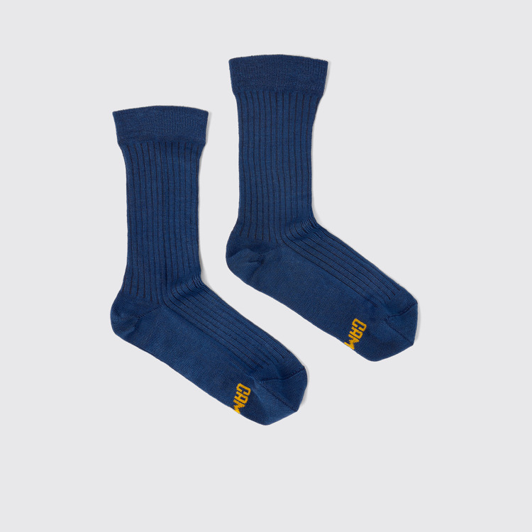 Side view of Calma Socks PYRATEX® Dark blue socks in collaboration with PYRATEX®