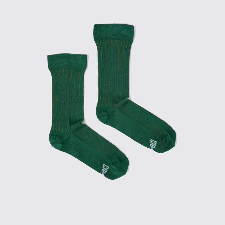 Side view of Calma Socks PYRATEX® Green socks in collaboration with PYRATEX®