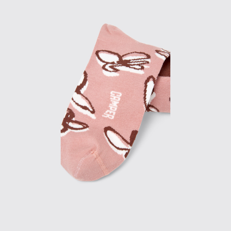 Socks Różowo-biało-czerwone skarpetki z bawełny organicznej.