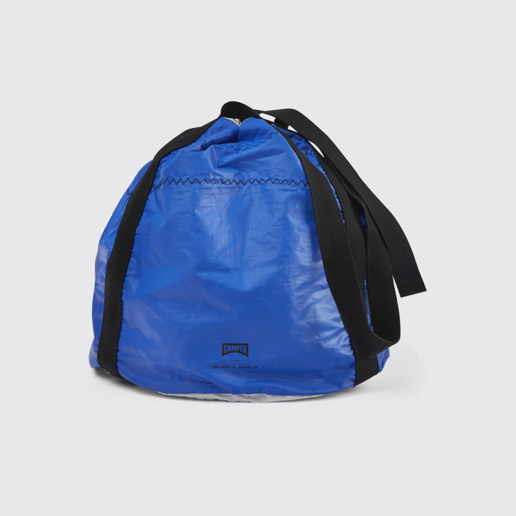 Side view of Camper x North Sails Blue and white shopper bag