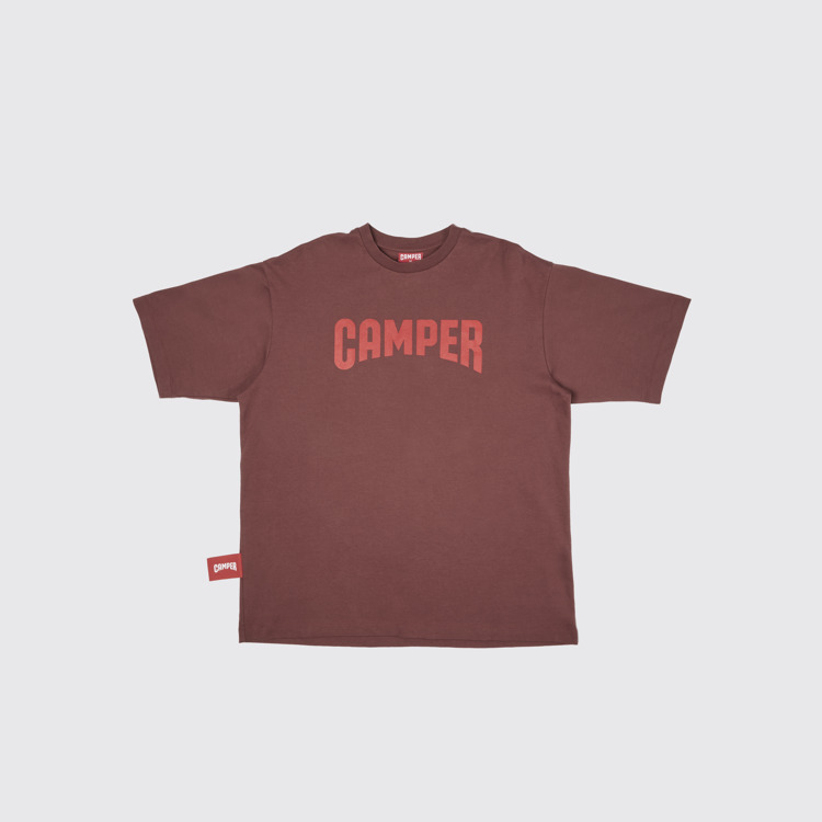 Side view of T-Shirt Burgundy T-shirt with Camper logo