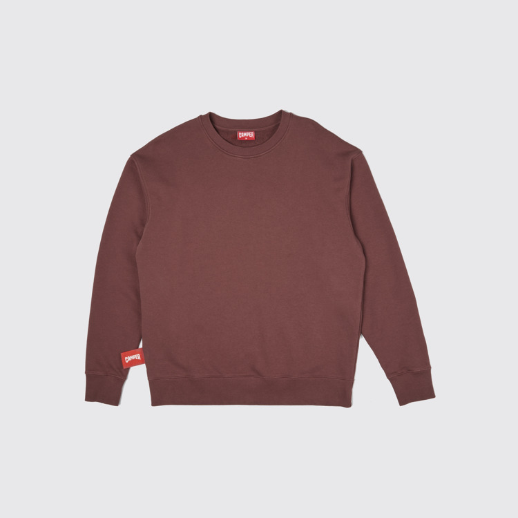 Side view of Sweatshirt Burgundy sweatshirt with horse print