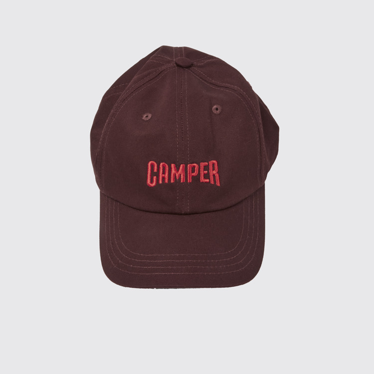 Side view of Cap Burgundy cap with Camper logo