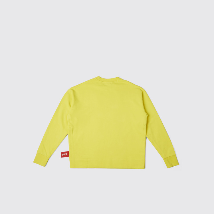 Back view of  Sweatshirt Yellow unisex sweatshirt