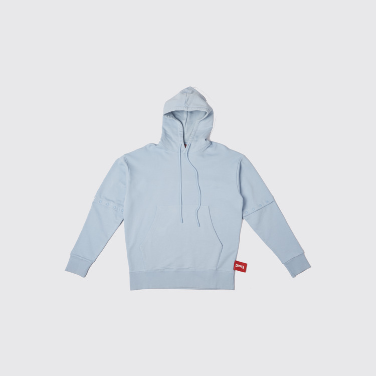 Side view of  Hoodie Light blue unisex hoodie