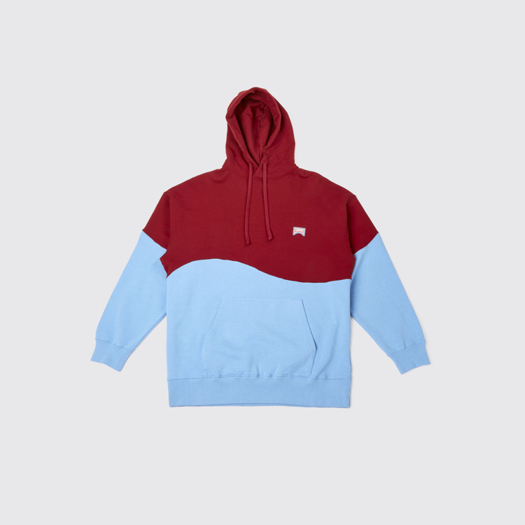 Hoodie Felpa con cappuccio unisex bordeaux e blu