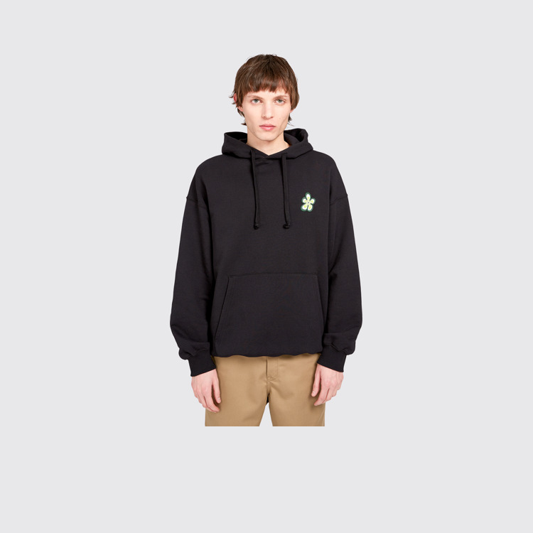 Hoodie Sudadera con capucha negra de algodón orgánico