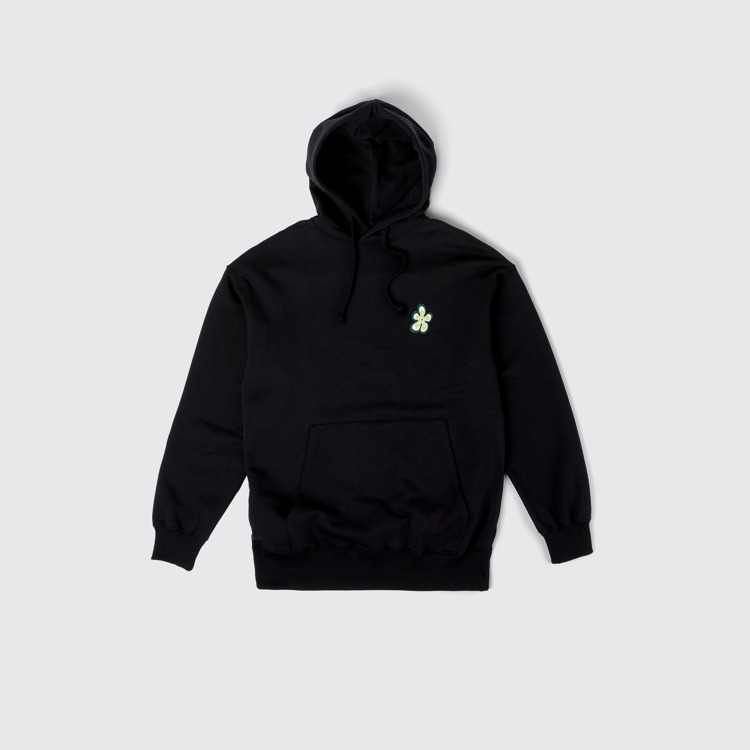 Side view of Hoodie Black organic cotton hoodie