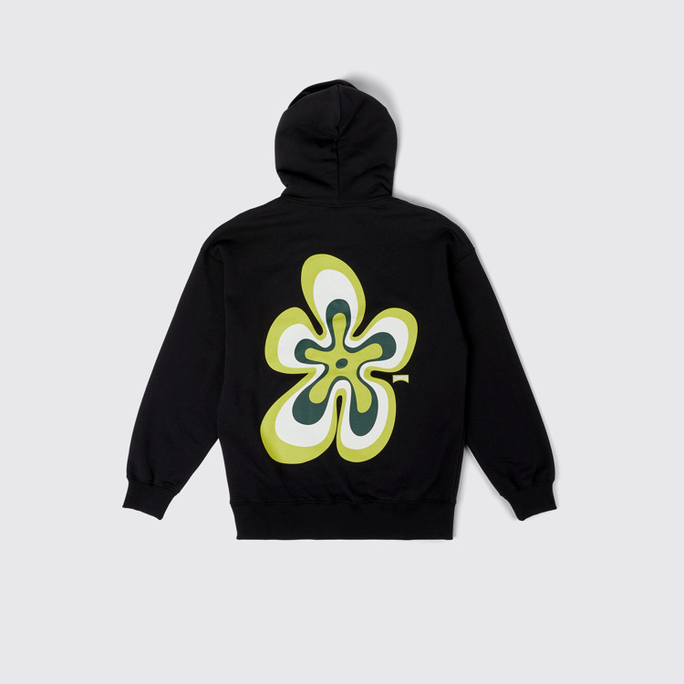 Hoodie Sudadera con capucha negra de algodón orgánico