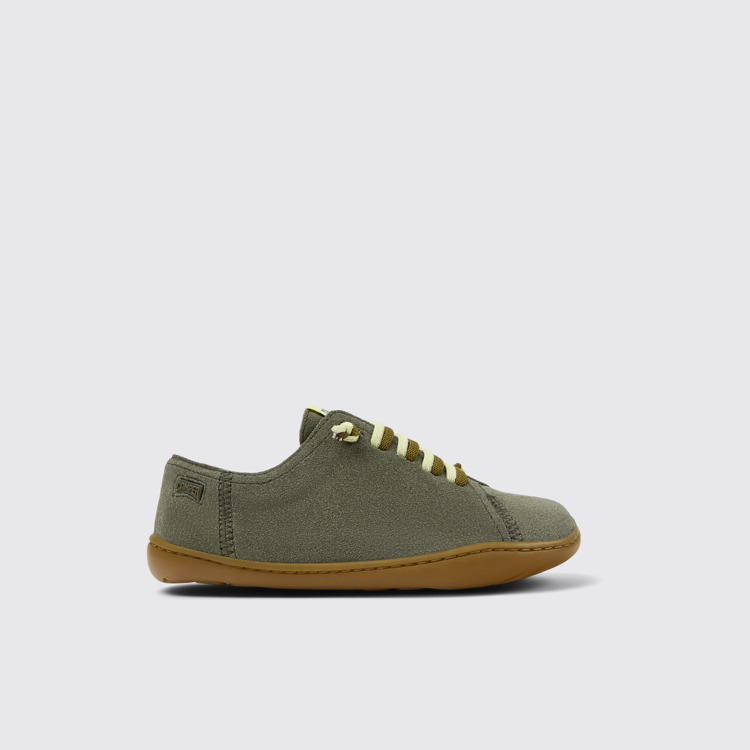 Side view of Peu Green Nubuck Kids' Shoe.