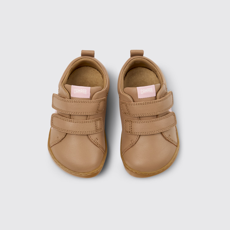 Overhead view of Twins Multicolor Leather Sneakers for Kids.