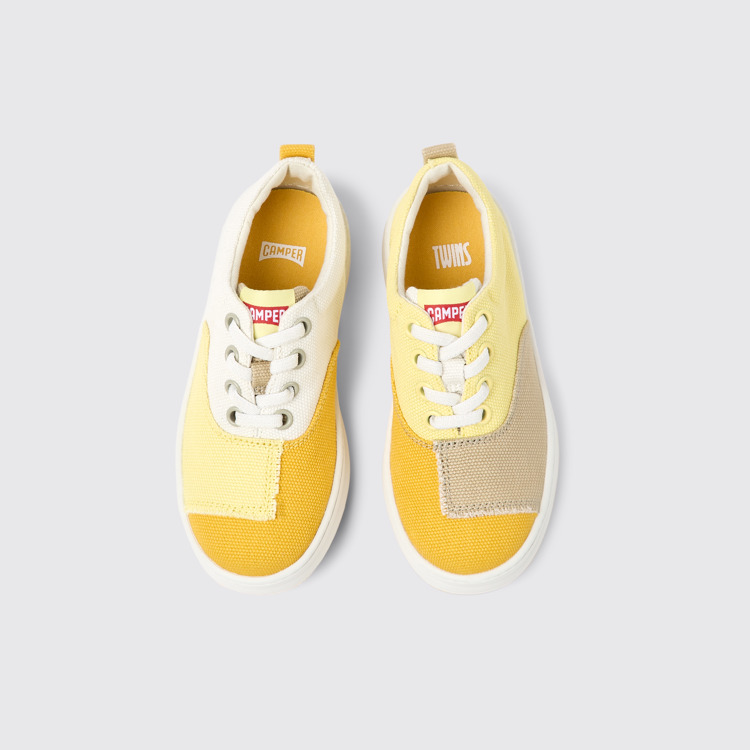 Overhead view of Twins Multicolored textile sneakers for kids