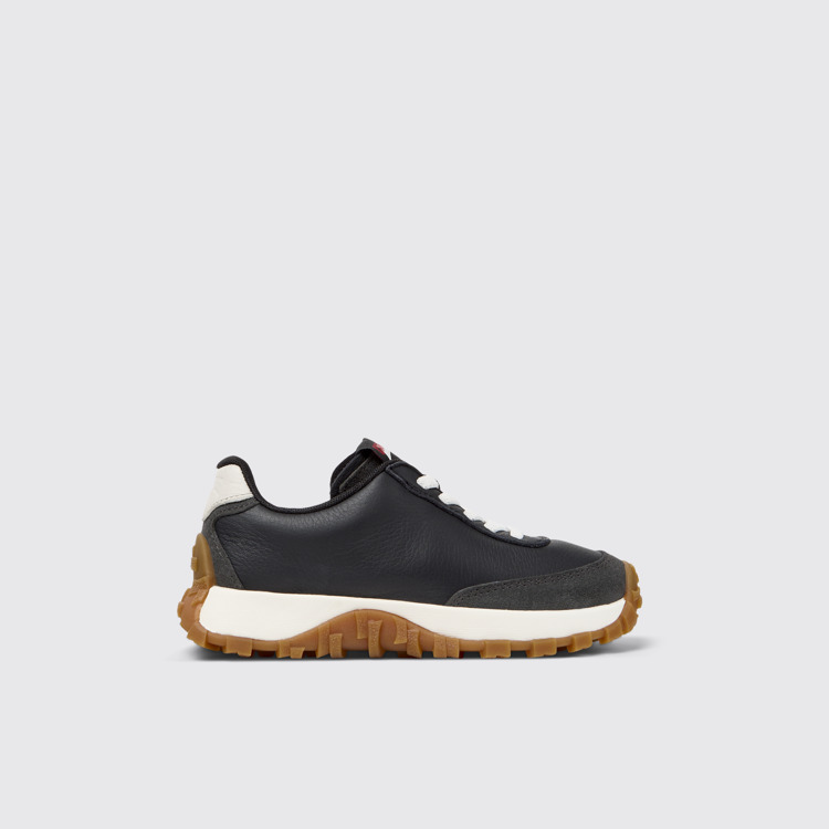 Side view of Drift Trail Multicolor Leather and Nubuck Sneakers for Kids.