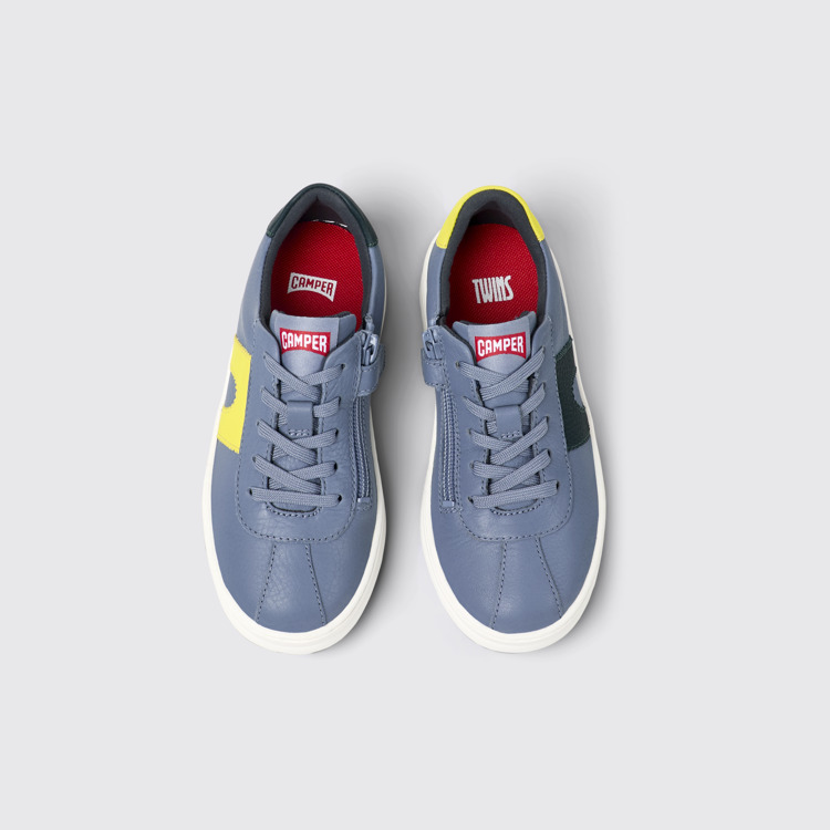 Overhead view of Twins Multicolor leather sneakers for kids