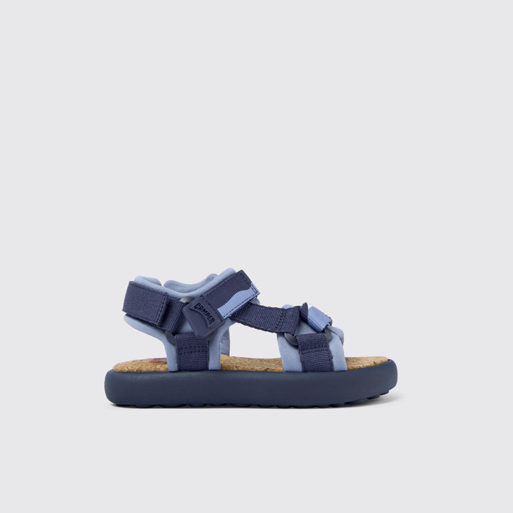 Side view of Pelotas Flota Blue Textile Sandal