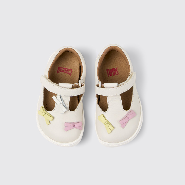 Overhead view of Twins Multicolor Leather Closed Sandals for Kids.