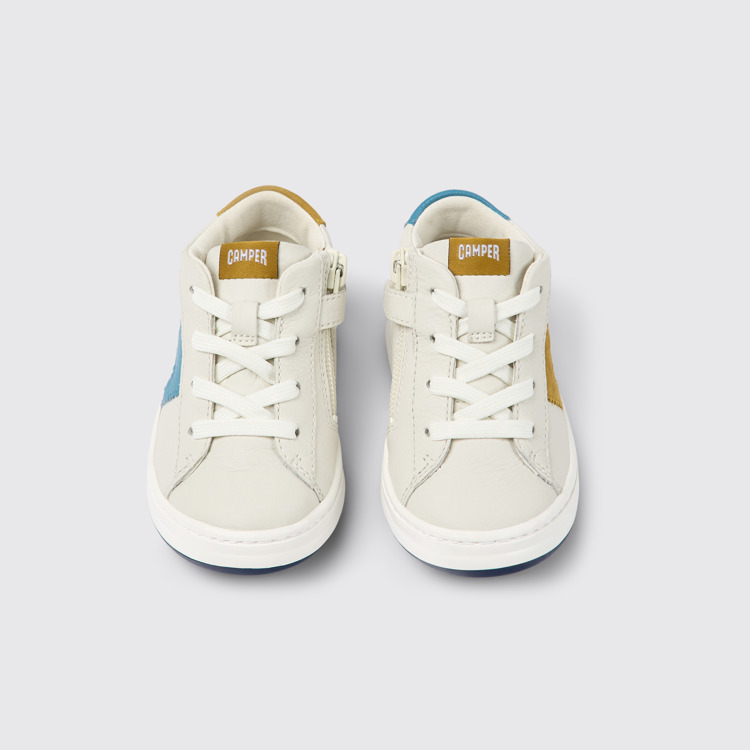 Overhead view of Twins White leather sneakers for kids