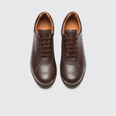 Overhead view of Pelotas Dark brown shoe for men