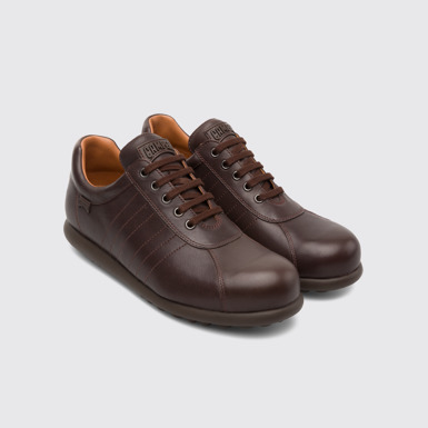 Front view of Pelotas Dark brown shoe for men